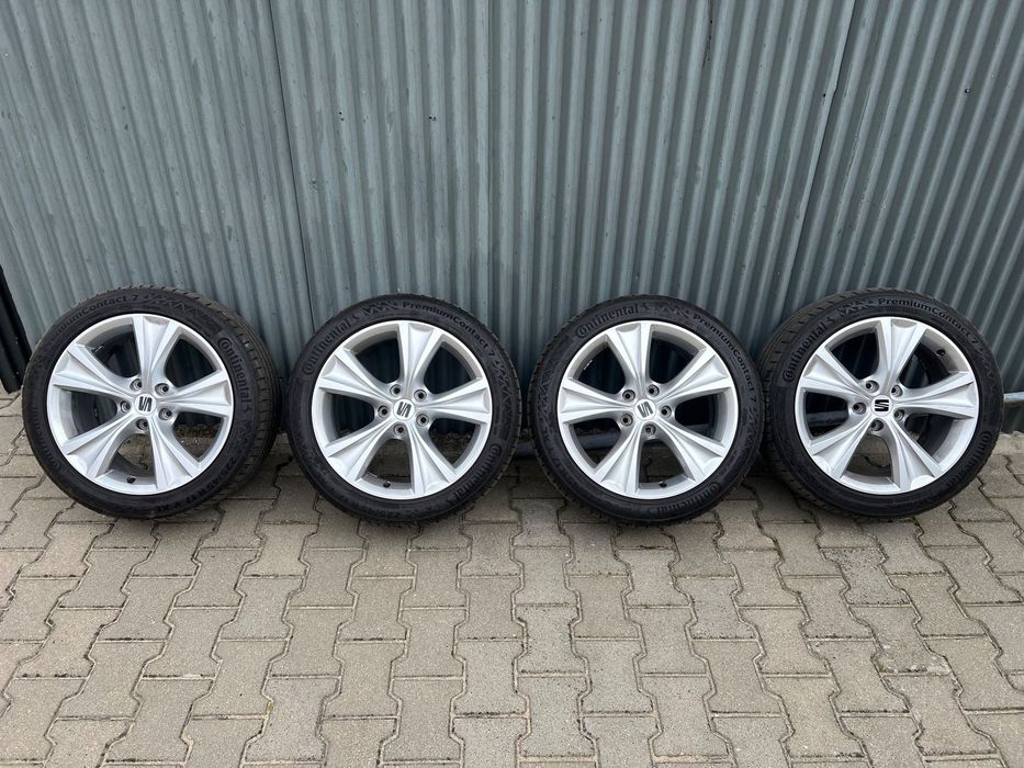 Felgi 17 cali OE SEAT FR 5x112 7,5J z oponami Continental PremiumContact 7 225/45 XL jak nowe