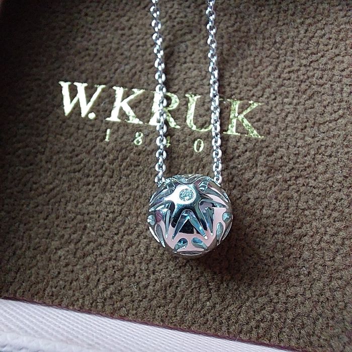 Srebrny naszyjnik z diamentem laboratoryjnym i cyrkonią