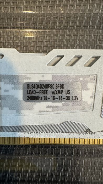 16GB RAM 4 x 4GB Crucial Ballistix DDR4