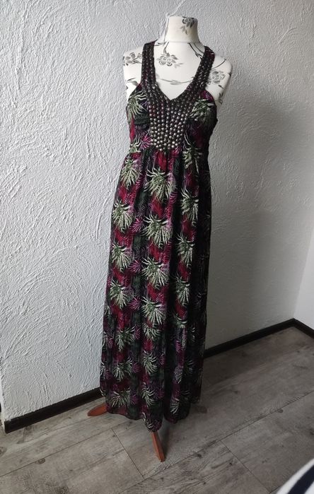 Długa sukienka boho 42 XL dla wysokiej  nowa