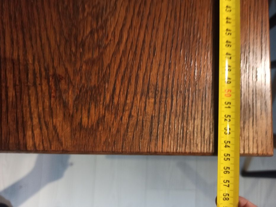 Gazetownik, stolik, drewno, prl