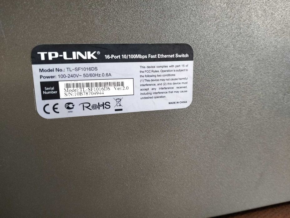Tp-Link Switch przełącznik TL-SF1016DS 16 portów 10/100Mb/s