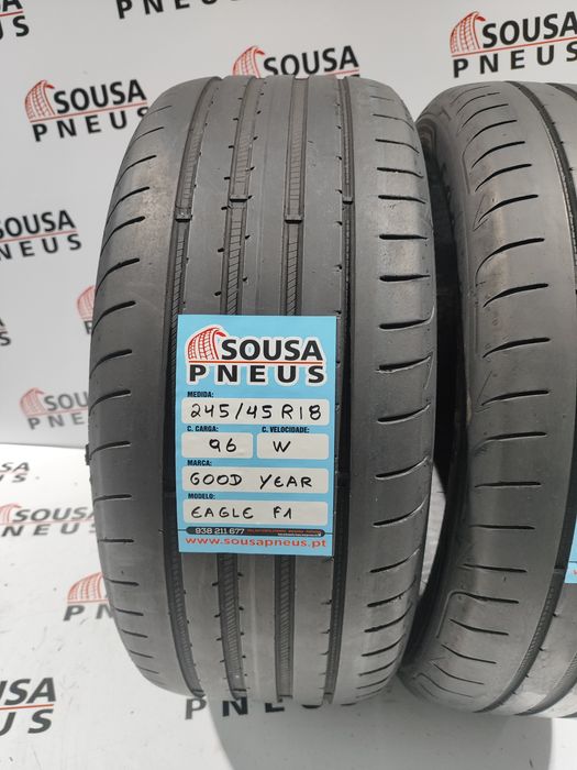 2 pneus semi novos 245-45R18 Goodyear - Oferta dos portes
