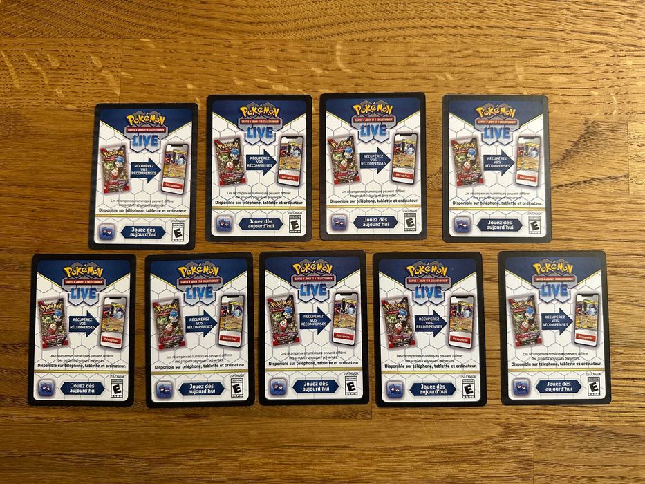 Karty Pokemon oryginalne TCG 50 szt + 9 kodów