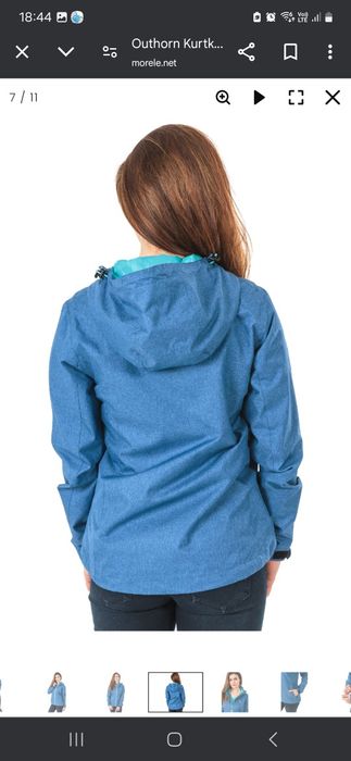 Outhorn Kurtka damska DWR Tech Pro 3000 HOL18-KUD601 niebieska