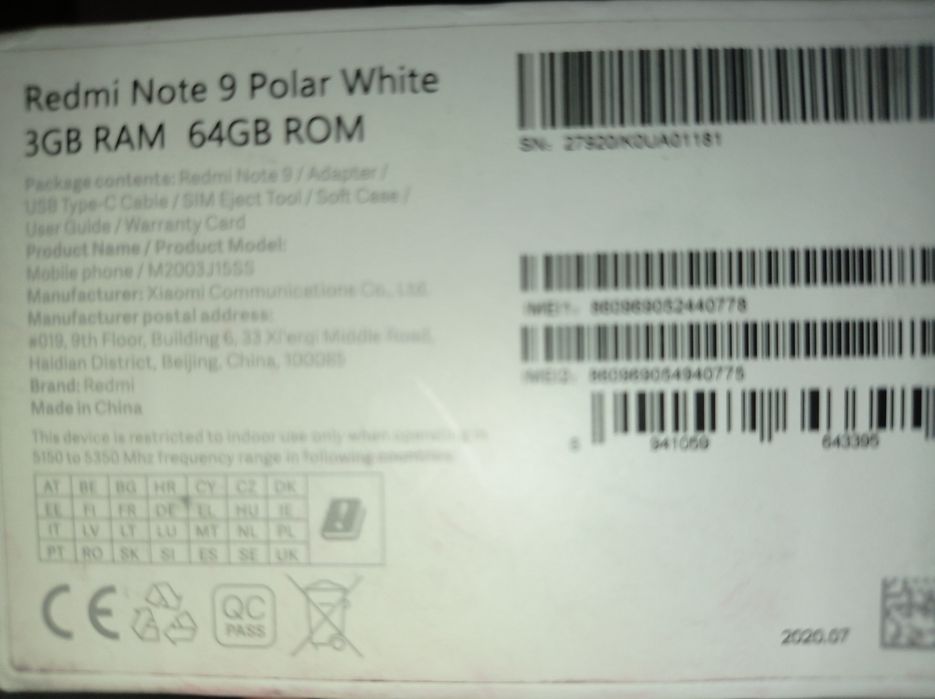 Продам Regmi Note 9