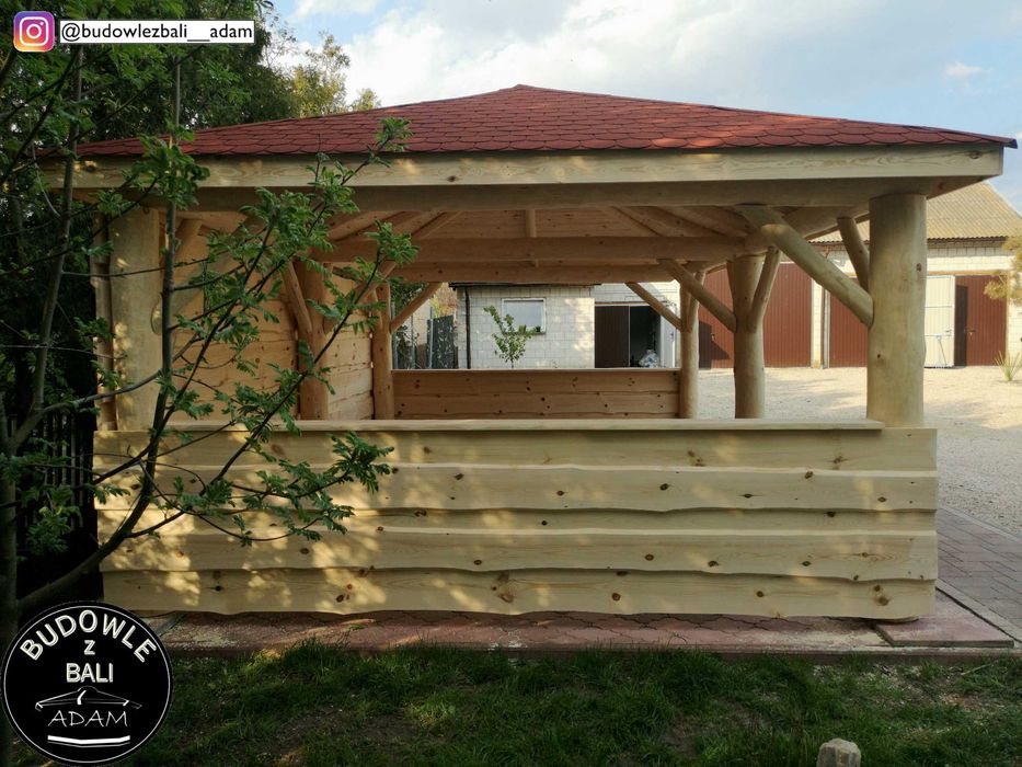 Wiata Garażowa z Bala, Zadaszenie na Samochód, Altanka z Bali, Altana