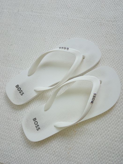 Klapki HUGO Bossa białe