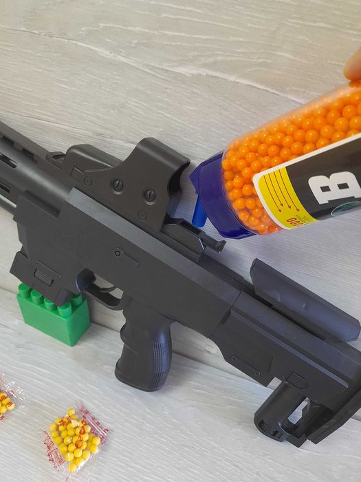 Автомат на пульках, Арт 915, длинна 57см, лазер на батарейках,