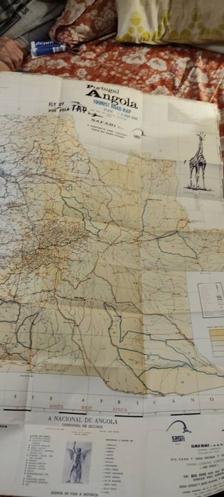 Lote 2 Mapas Angola Antigos (Safari S.A.R.L. TAP + CITA ano1973) - Impecáveis