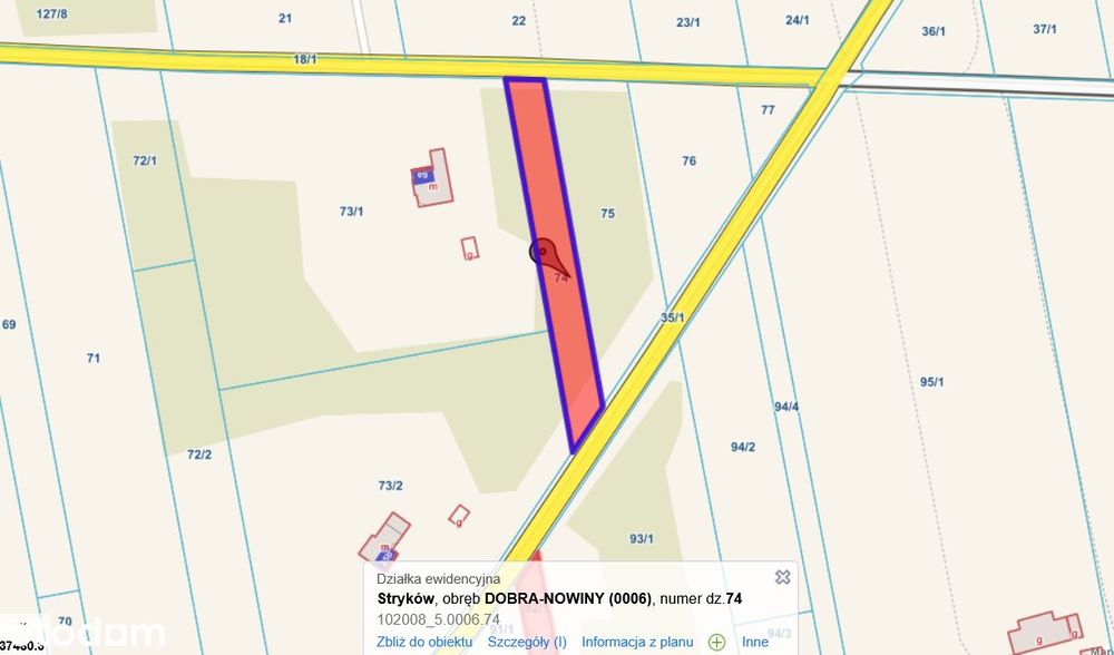 Syndyk sprzeda działkę rolną 7209 m² w m. Dobra-Nowiny - Widok 2