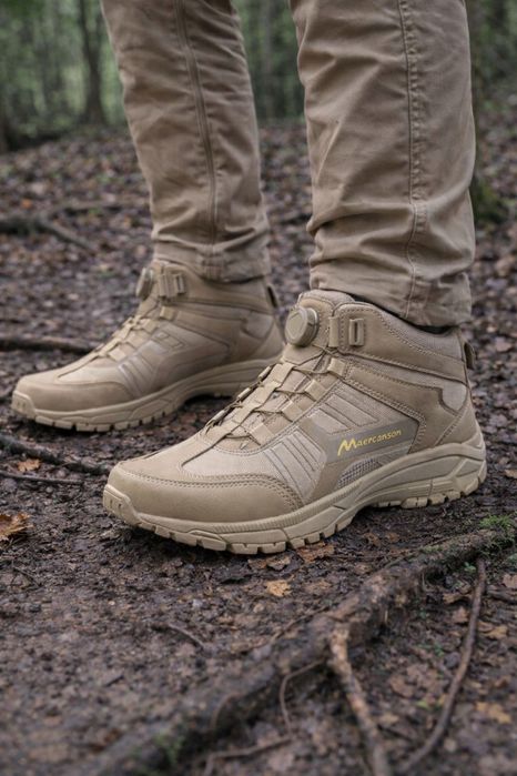 демісезонні черевики на автошнурівці койот Maercanson черевики койот