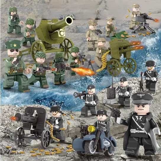 Фигурки человечки военные вторая мировая война немцы СССР для лего
