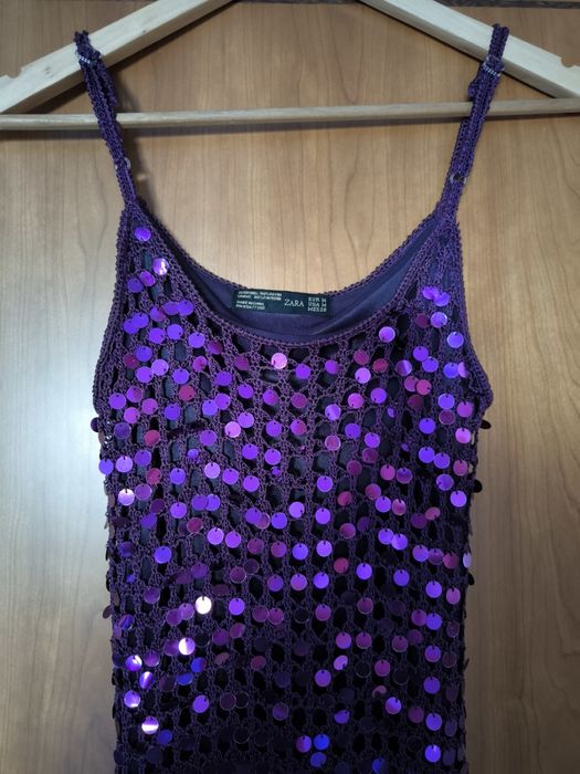 Vestido roxo com lantejoulas tamanho M