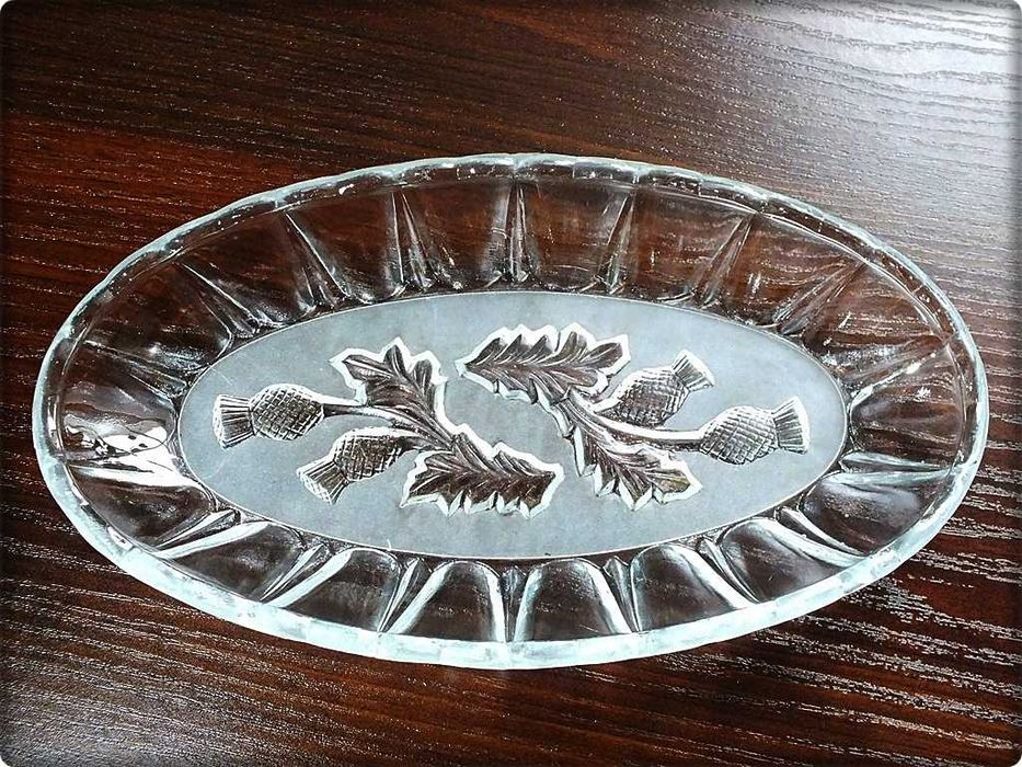 Stary Półmisek Śledziówka '' Osty '' HSG Ząbkowice Szkło Vintage PRL