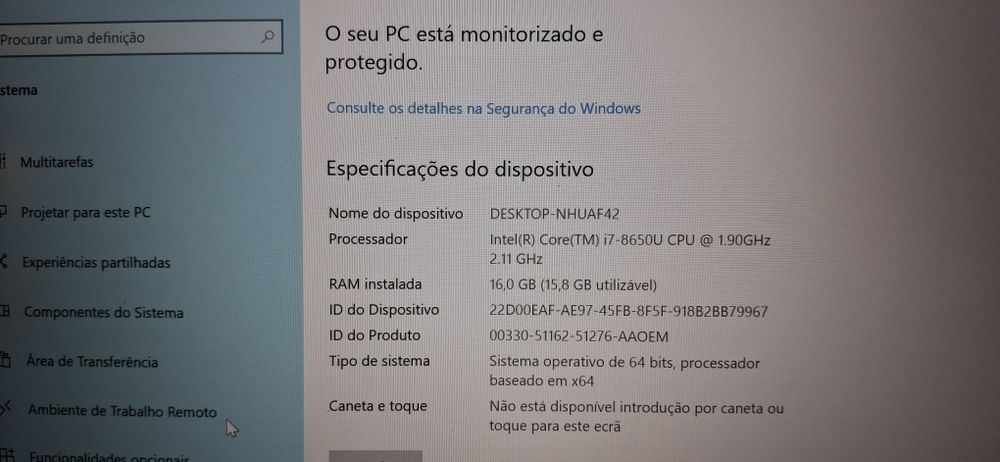 Portatil HP i7-8650u