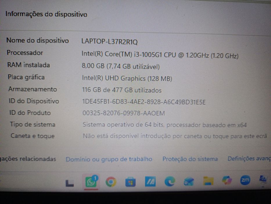 Computador portátil 15 polegadas