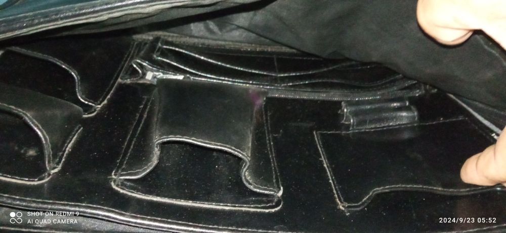 Skórzana teczka lata 60 te.