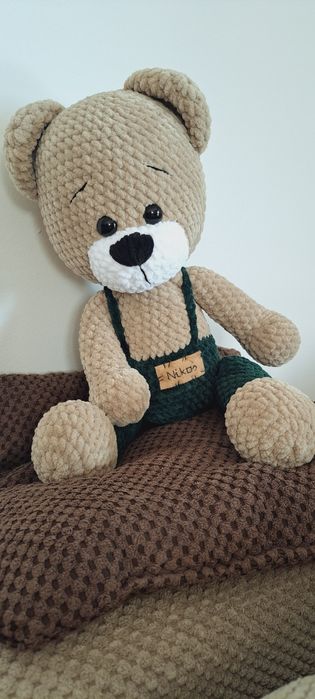 Miś Ignacy handmade rękodzieło prezent dla dziecka