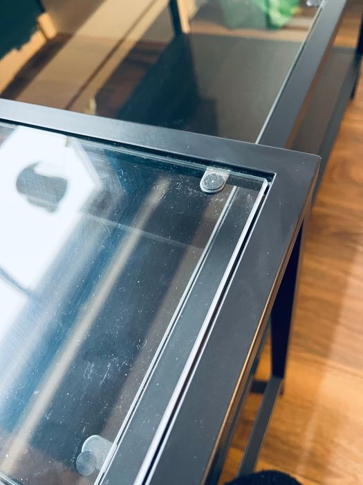 Mesa de centro Ikea VITTSJÖ preta metal e madeira