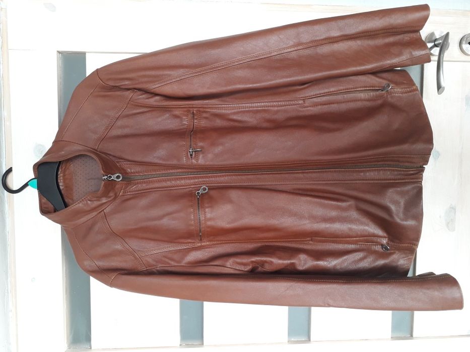 Męska Kurtka skórzana XL brązowa