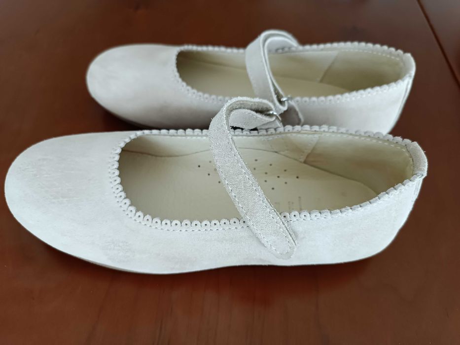 Sapatos merceditas cerimonia/comunhão menina, camurça bege, tamanho 32