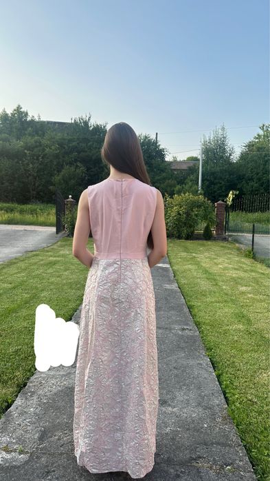 Рожева комбінована сукня