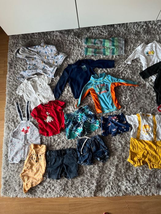 Lote de roupa para bebé – 24 peças, tamanho 68 (menino)