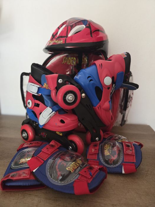 Pack Completo Patins em Linha Spider-Man (Marvel) + Proteções + Mochila