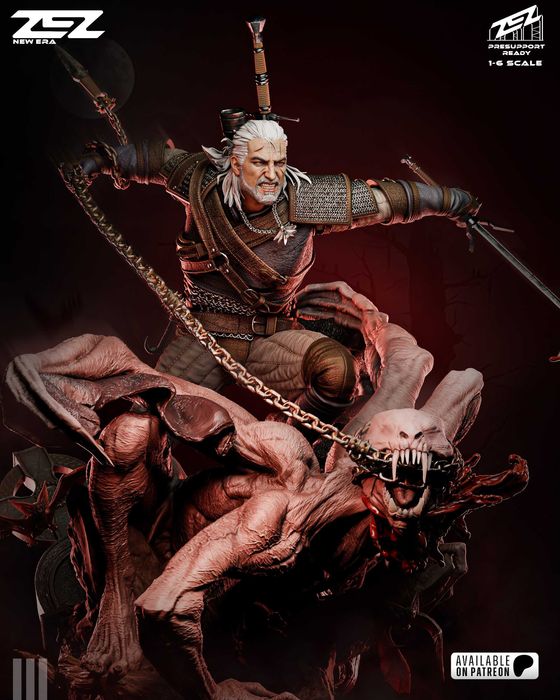 Figurka Geralt i Detlaff Wiedźmin 3 Krew i Wino