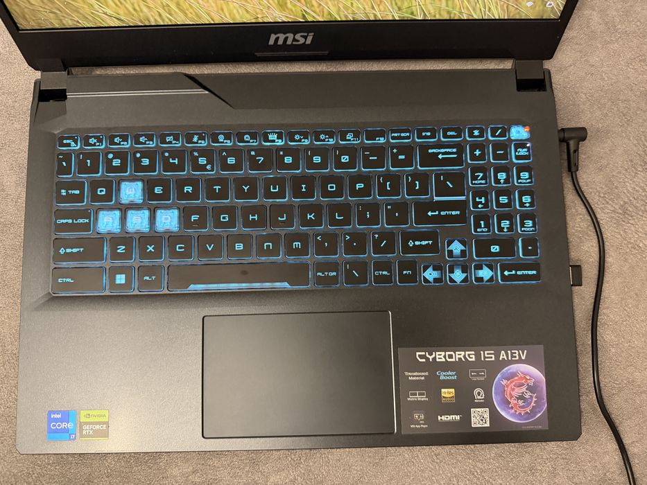Okazja Laptop MSI Cyborg Gwarancja rtx4050 32gb i7-13620h SSD1024