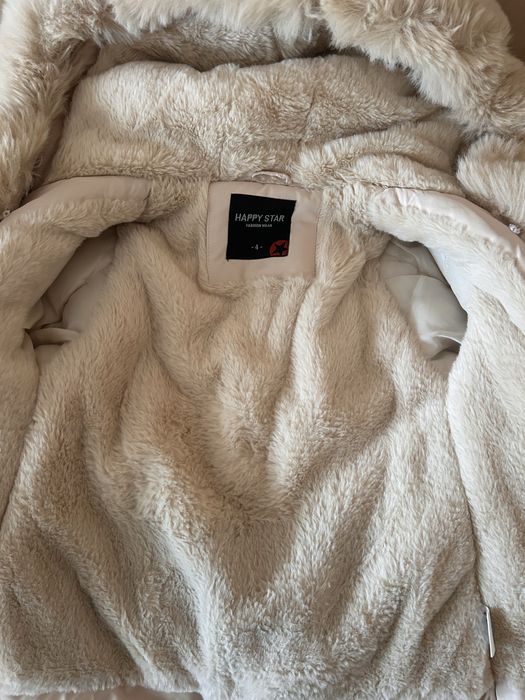 Зимова куртка для дівчинки 5 років Happy Star з хутром