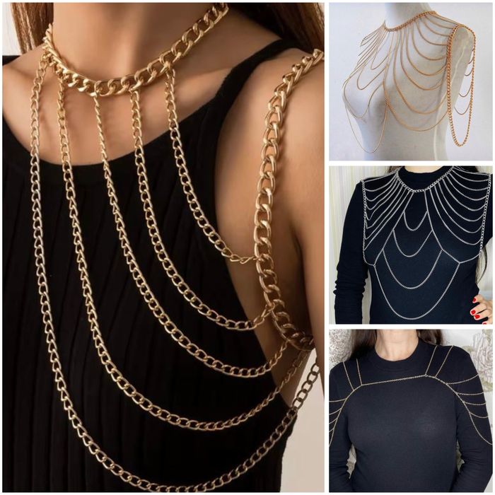 Ланцюжок цепочка на тіло плечі украшение с цепочки тела плечи плечей
