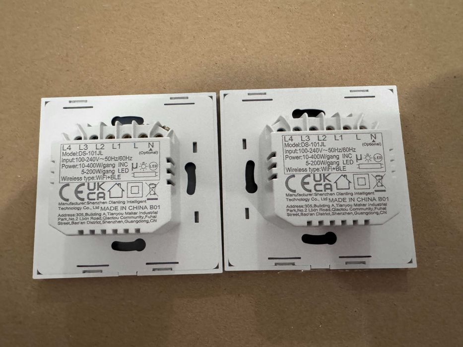 2x Inteligentny włącznik WiFi + Bluetooth Smart Home Szklany Panel