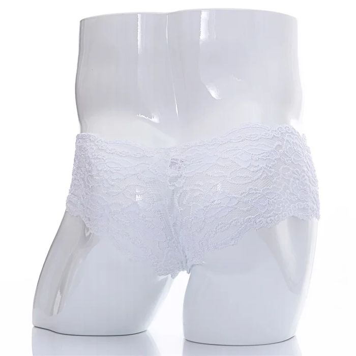 Sexowne Delikatne Męskie Koronkowe Bokserki w Kwiaty - L