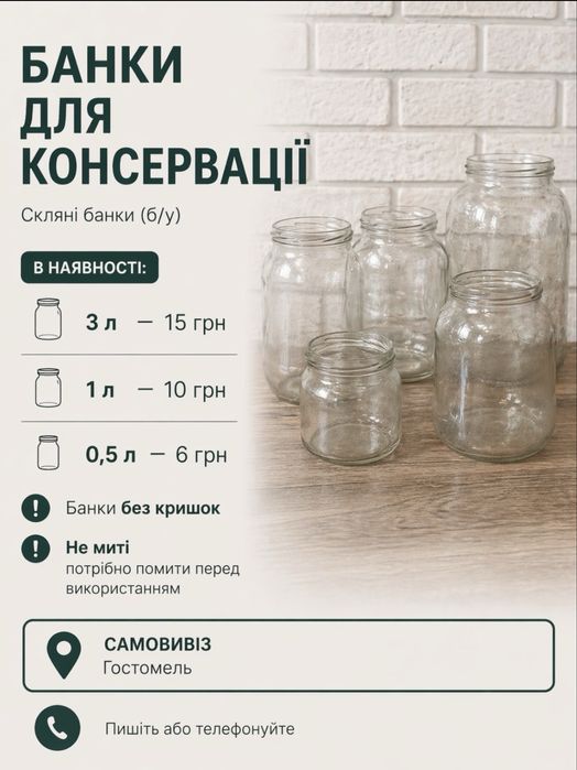 Продам скляні банки (б/у)
