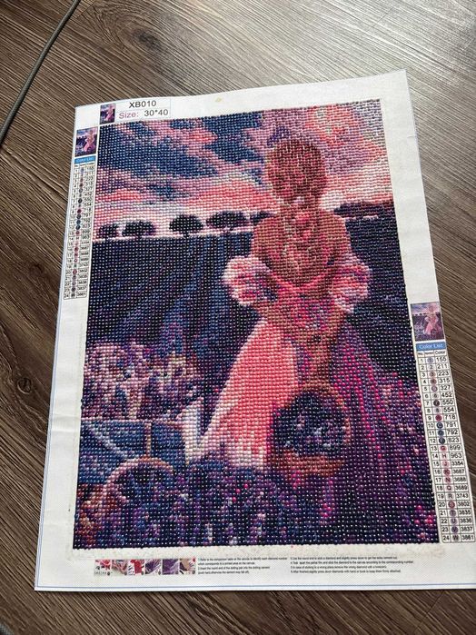 Ręcznie wykonany obraz haftem diamentowym 30×40 cm