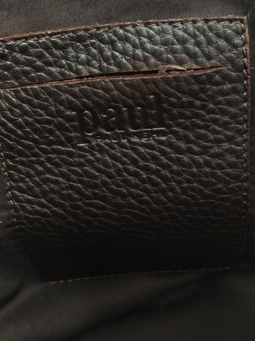 Paul kehl сумка дорожня шкіряна / шерстяна в клітинку tweed вовняна