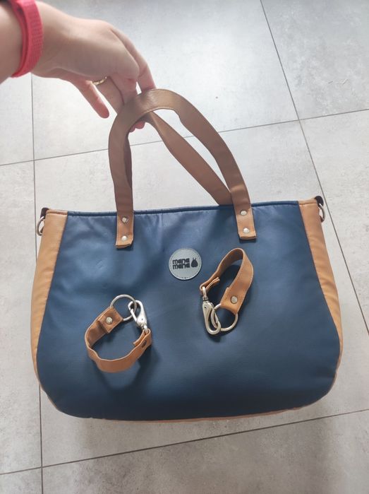 Mana Mana aktówka duża navy blue camel do wózka zaczepy