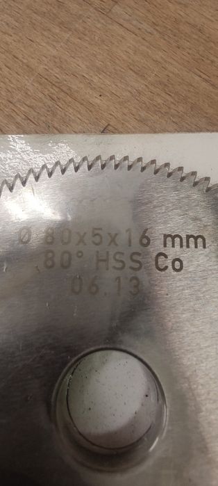 Frez 80x5x16 mm 80 stopni HSS Co