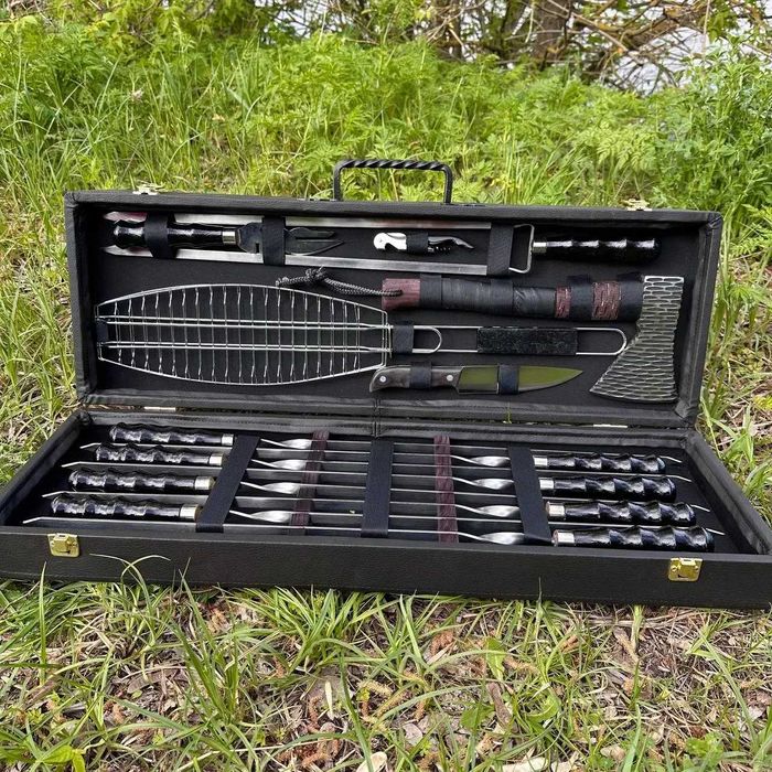 Подарки для военных, для мужчин, наборы шампуров в кейсе, шампура