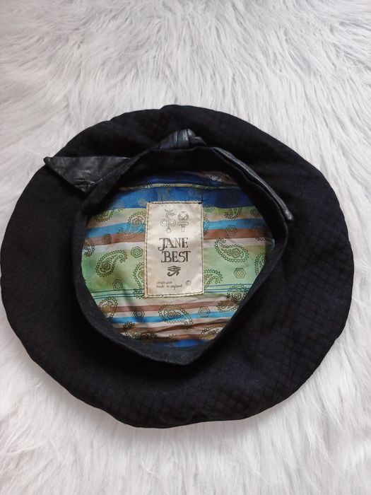 Beret,Jane Best, 3-4 lata, czarny, kwiat ze skóry nat, obw gł 50 cm