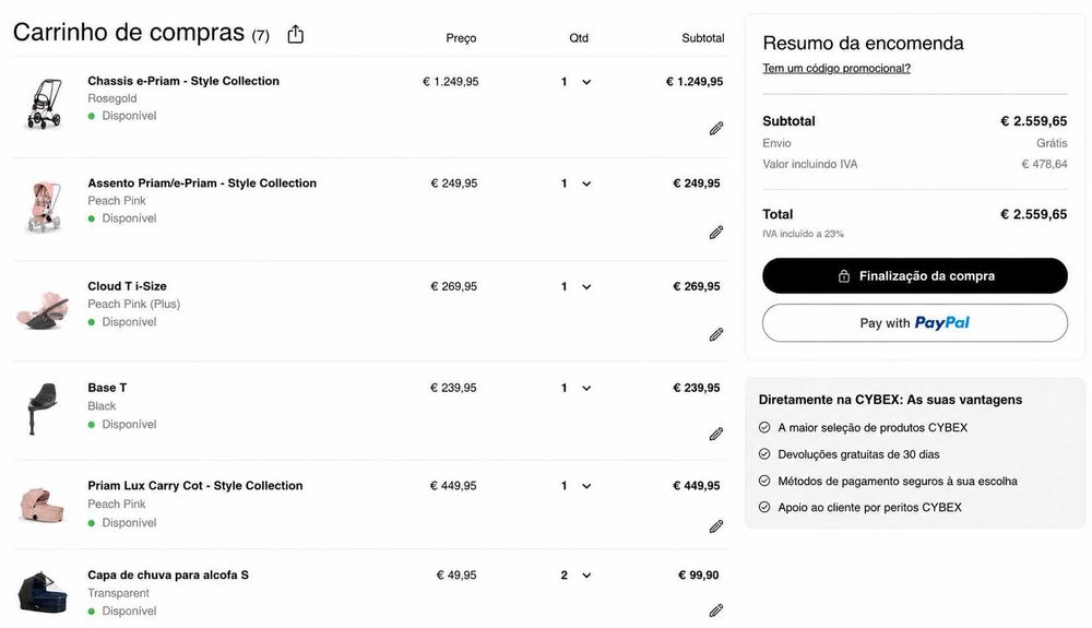 CYBEX Platinum e-Priam - Conjunto Elétrico Completo | Quase Novo