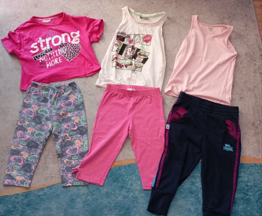 Zestaw paka ubrań  dla dziewczynki na lato r. 134