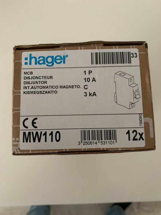 Hager MW110 Circuit Breaker64297817826049123