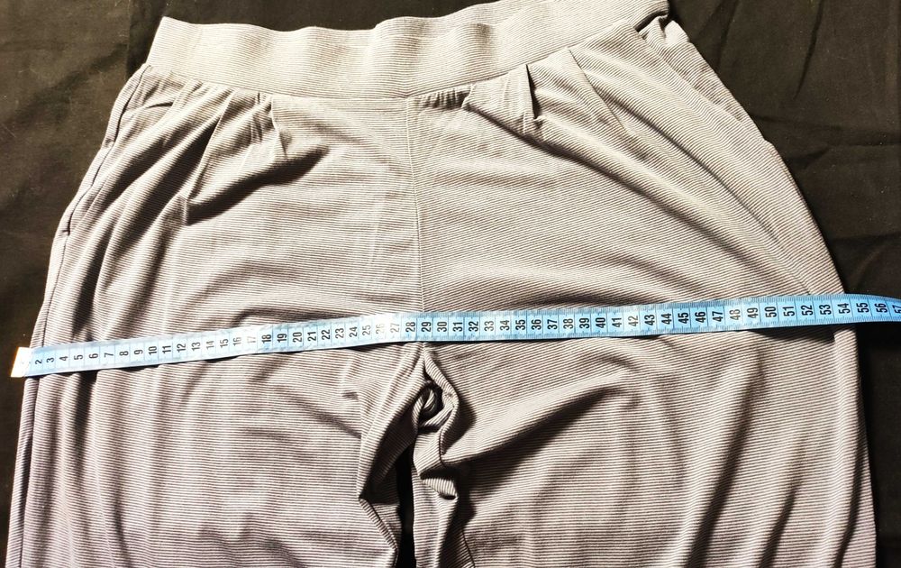 Spodnie joggero-haremki Change M, niebieskie w drobne paski, homewear