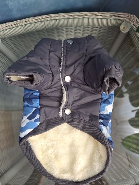 Wodoodporna kurtka na zimę dla psa S Niebieski kamuflaż U65