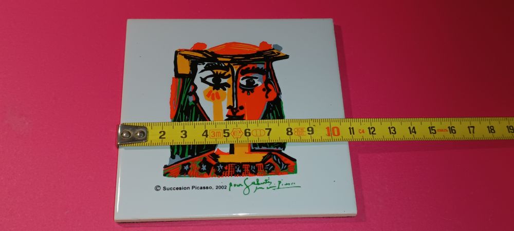Raro e antigo azulejo Paulo Picasso de 2002 SUCCESSION Ceramic Art