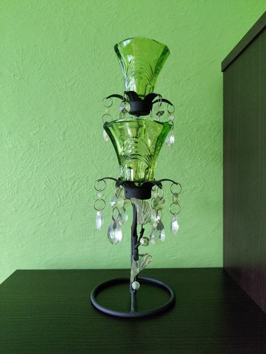 Świecznik z kryształkami