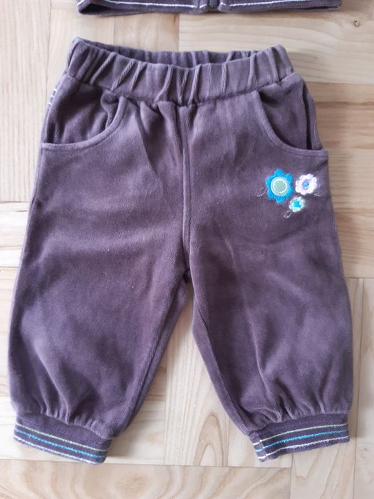 Komplet dresowy dla dziewczynki, rozm. 68, bluza na zamek i spodnie